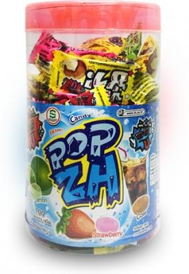 Конфеты кола, клубника, лимон "Popza Candy (mixed flavoures - Cola/Strawberry/Lemon)" 300 грамм