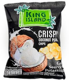 Кокосовые чипсы KING ISLAND из сердцевины пророщенного кокоса 40 грамм