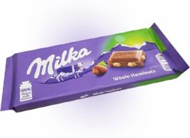 Шоколад Milka Whole Hazelnuts 100 грамм